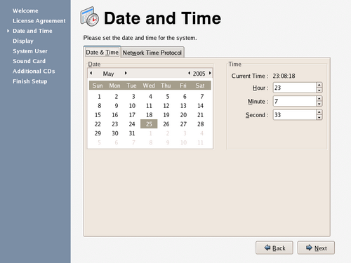 
	    Date and time screen.
	  